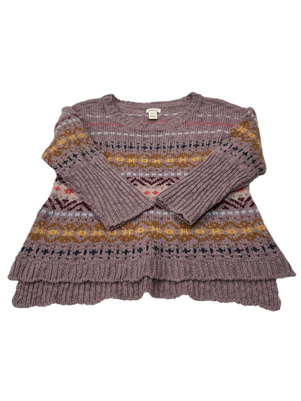 Sundance Fair Isle Pullover Sweater, Purple, L